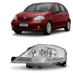 Farol C3 2003 2004 2005 2006 2007 2008 2009 2010 2011 2012 Foco Duplo Máscara Cromada