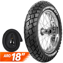 PNEU TRASEIRO 120/80-18 PIRELLI SCORPION MT90 62S TORNADO LANDER XRE 300 TENERÉ + CAMARA AR