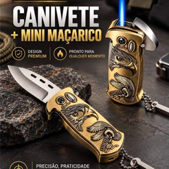 Maçarico Isqueiro Canivete Multifuncional Recarregável Sobrevivência Camping Tático Militar Churrasqueira Pesca Caça