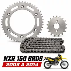 Kit Relação Tração Transmissão Com Retentor Nxr Bros 150 2003 2004 2005 A 2014 Modelo Original