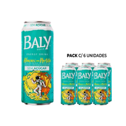 Energético Baly Abacaxi e Hortelã Sem Açúcar 473ml Pack 6 Latas