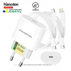 Hancdon Fonte Carregadora USB-C 30W com Cabo Lightning para iPhone – Certificada ANATEL – CB17