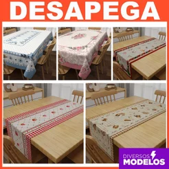 Toalha e Trilho Caminho de Mesa Decorativa Vários Modelos em Tecido - Desapega