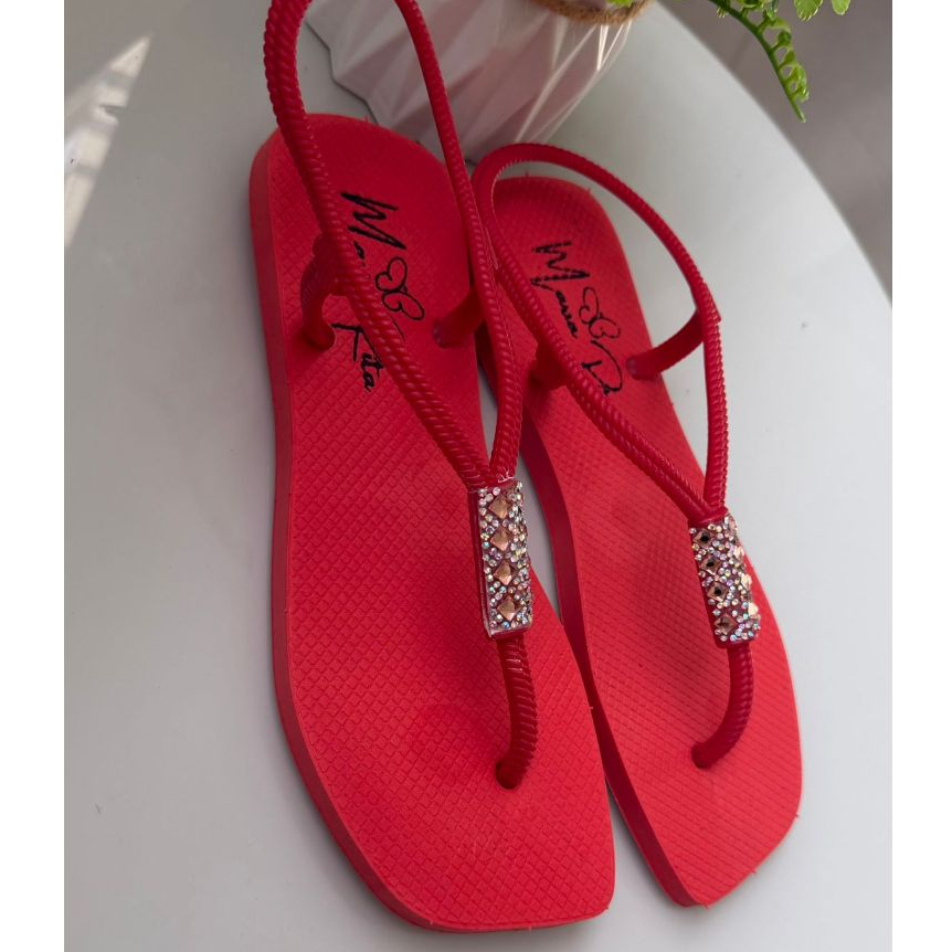 Sandália Feminina Adulta Calce Fácil com detalhe em Strass CONFORTÁVEL em Oferta na Shopee