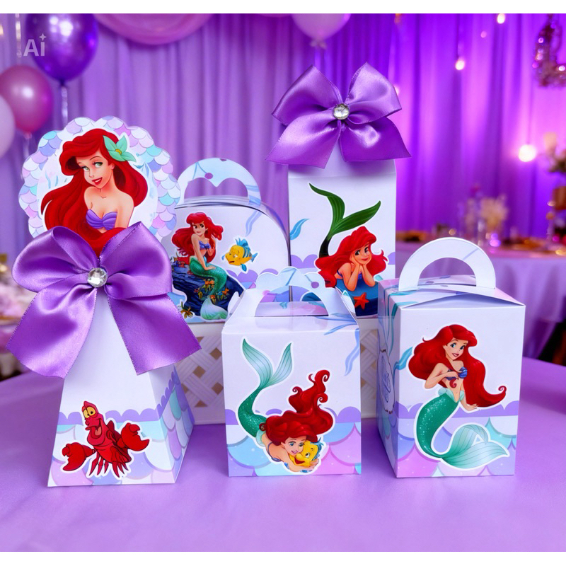 Kit Caixinhas Personalizadas Ariel A pequena Sereia PEGUE E MONTE/ lembrancinhas / festa infantil/ Princesas
