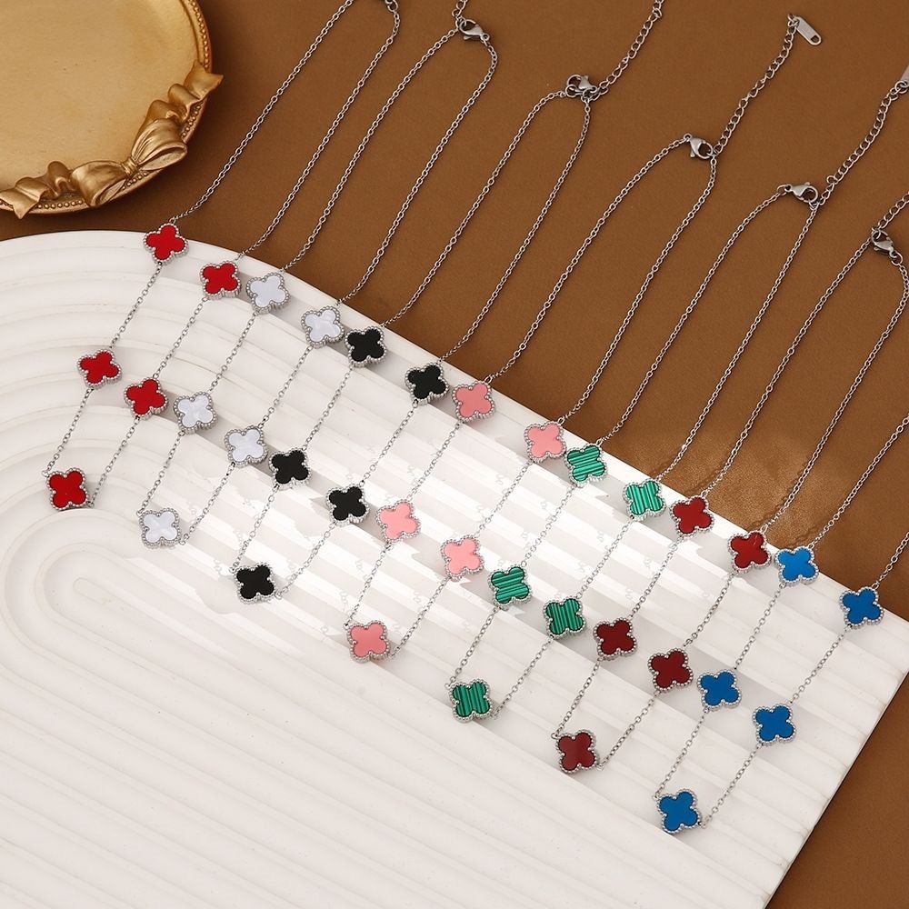 Colar Com 5 Folhas  Em Aço Inoxidável 316  Dupla Face, Moderno E Versátil em Oferta na Shopee