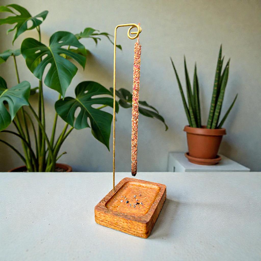 Incensário ao contrário Retangular. Super elegante, feito à mão de madeira nobre