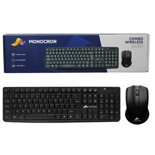 KIT TECLADO E MOUSE SEM FIO A PILHA WIRELESS PRETO ABNT-2 em Oferta na Shopee