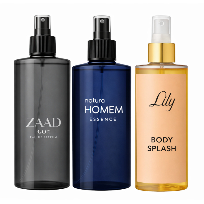 KIT 3/2/1 BODY SPLASH PERFUME - HOMEM, ZAAD, LILY