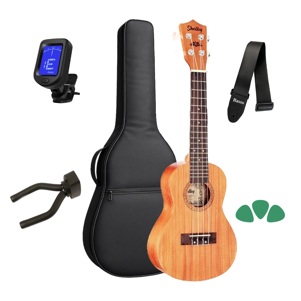 Ukulele Shelby  Su23m Concert Acustico Capa Afinador+suporte