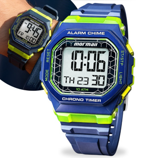 Relógio Mormaii Digital Masculino Esportivo Azul-Petróleo Verde Cronógrafo Lcd Positivo Prova D'água 10 ATM Original em Oferta na Shopee