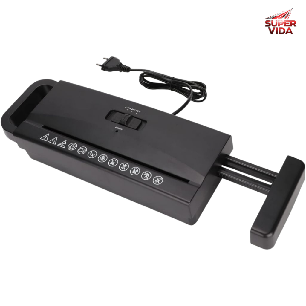 Triturador de Papel Compacto Capacidade 6 Folhas Sem Cesta 110/220V para Casa Escritório Home Office