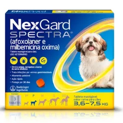 Nexgard Spectra P 3,6-7,5kg com 3 Tabletes Antipulgas