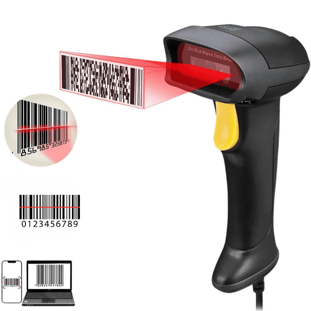 Leitor De Código De Barras Flash Usb 1d Preto YEQUIN Leitura Rapida