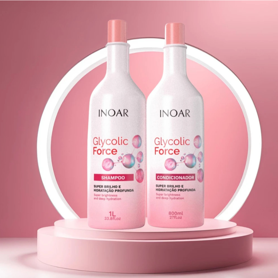 Kit Shampoo 1L e Condicionador 800ml Glycolic Force - Inoar