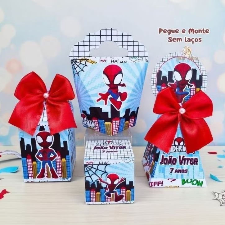 Kit Festa Homem Aranha Cute - Personalizados - Lembrancinha - Festa - Aniversário - Decoração / PEGUE E MONTE