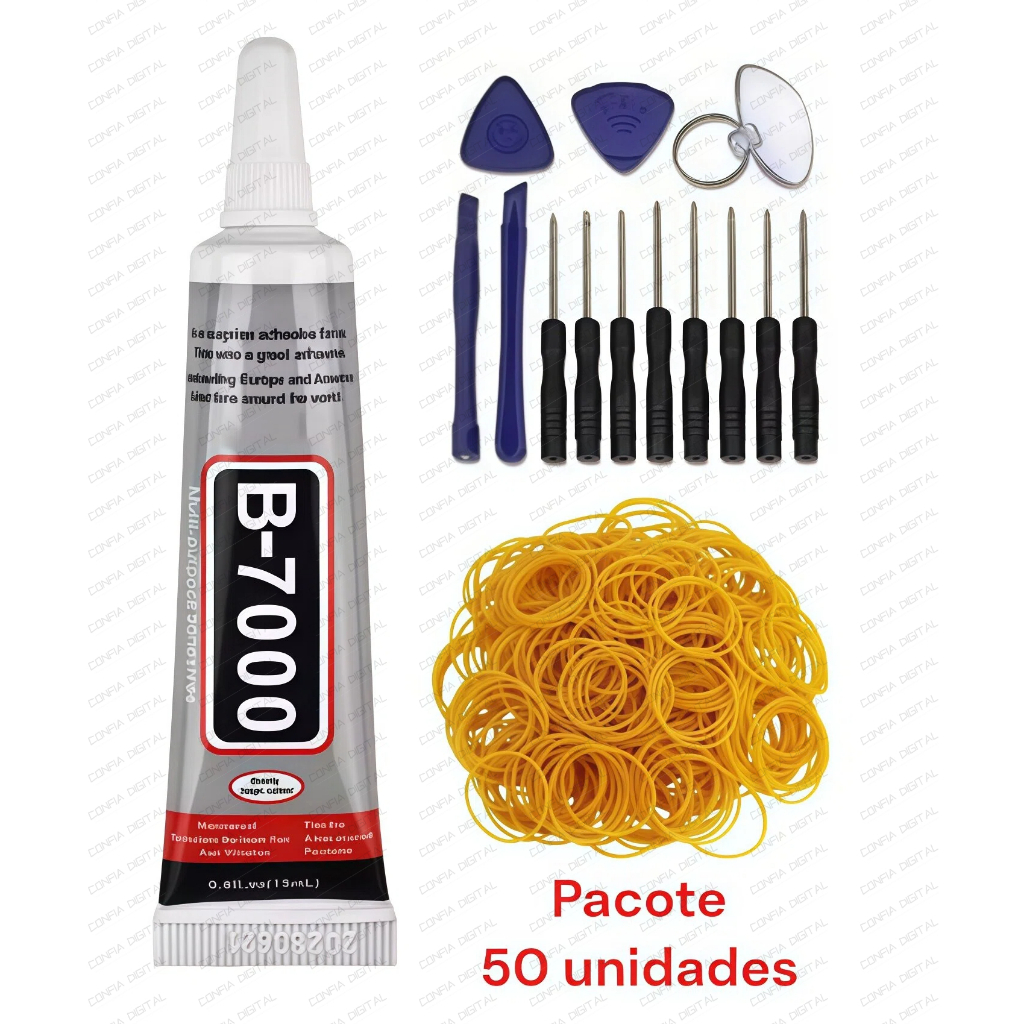 Chaves / Cola Multiuso Manutenção Reparo Celular T7000/B7000 15ml/110ML / Elástico 50gr