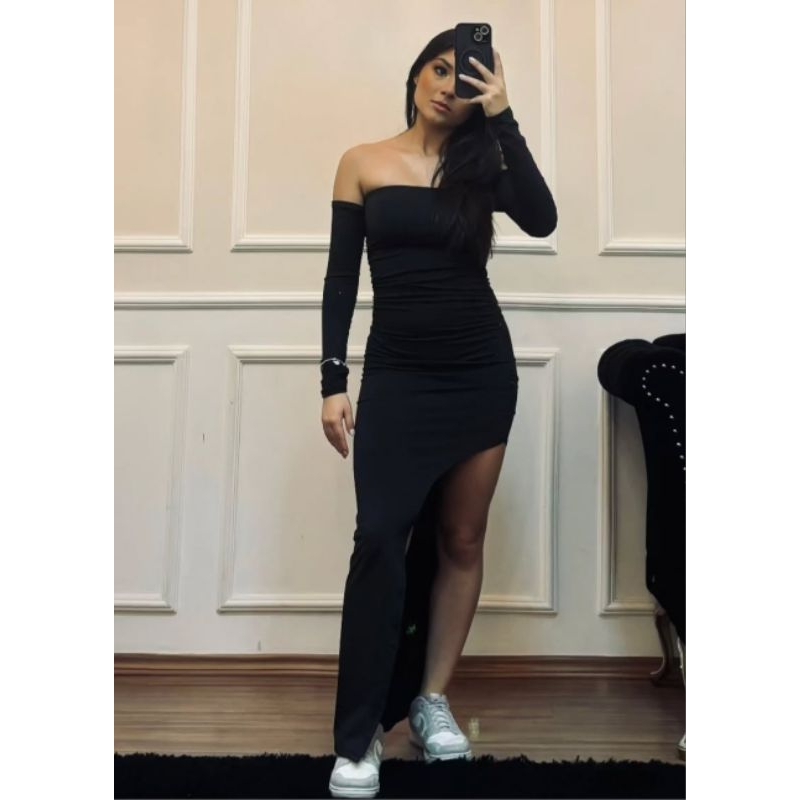 vestido longo/vestido manga longa/vestido gringo/vestido feminino/vestido tubinho