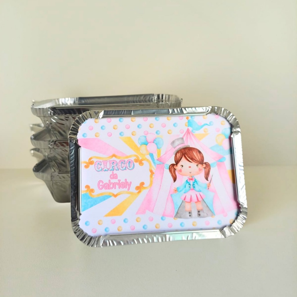 Marmita Circo Menina Rosa Personalizada 220ml /Lembrancinha de Festa /Aniversário / Festa Infantil