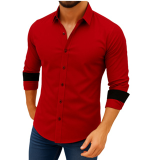 Camisa Masculina Social Manga Longa Slim Confortavel Elegante Casual Envio Rapido em Oferta na Shopee