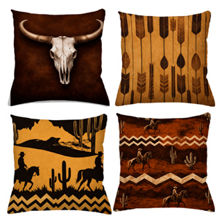 KIT 4 CAPAS DE ALMOFADAS DECORATIVAS COWBOY COUNTRY VELHO OESTE - TAMANHO 45X45 em Oferta na Shopee