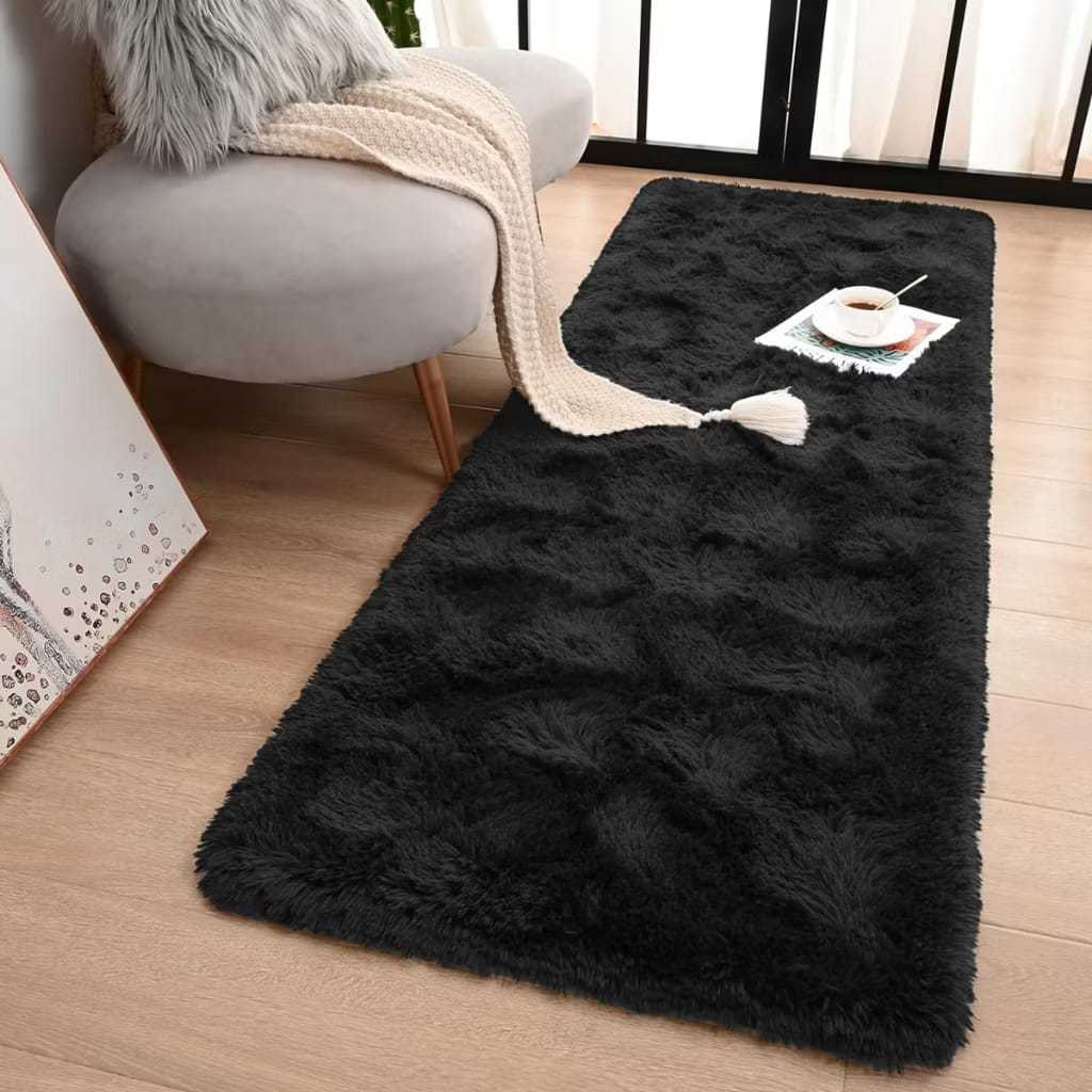 Passadeira felpuda Peludo Macio Marrom Mesclado Luxo 2,00x0,60