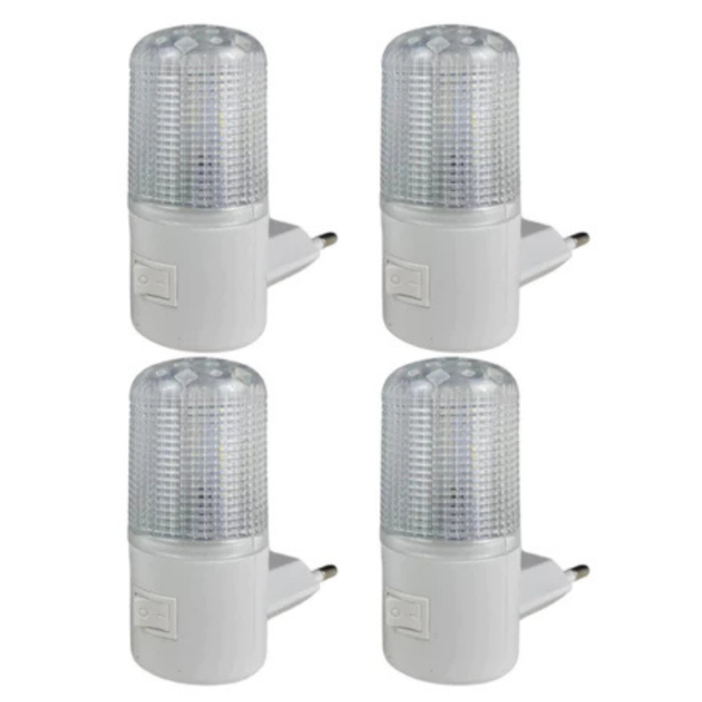 Kit com 4 ou 2 Mini Luminária Lad de Tomada Bivolt Abajur  Luz Noturna