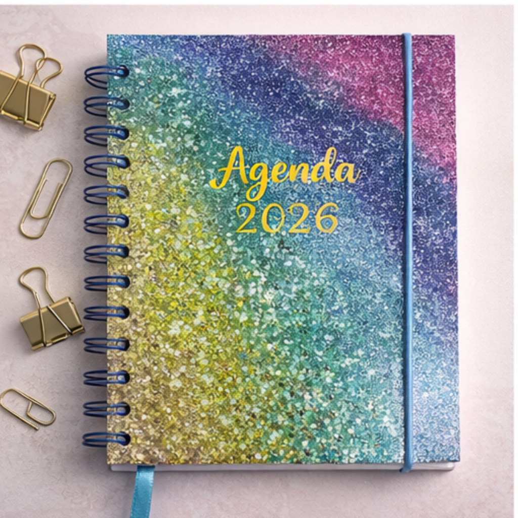 Agenda 2026 Feminina Diária Grande 1 página por dia Espiral 168 Páginas Tamanho 13x18 cm