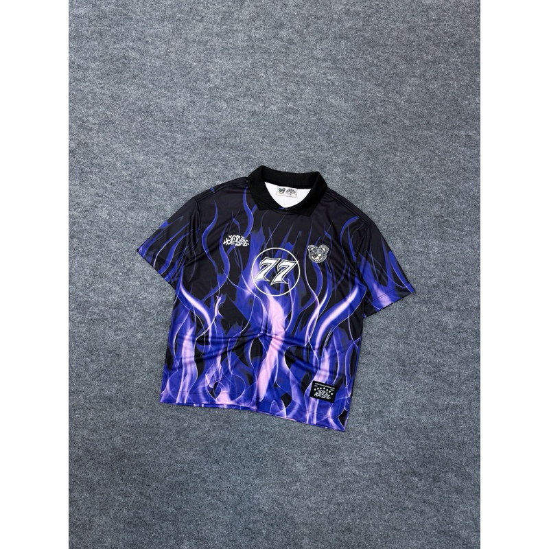 Camiseta polo dryfit over streetwear tripside flame roxa