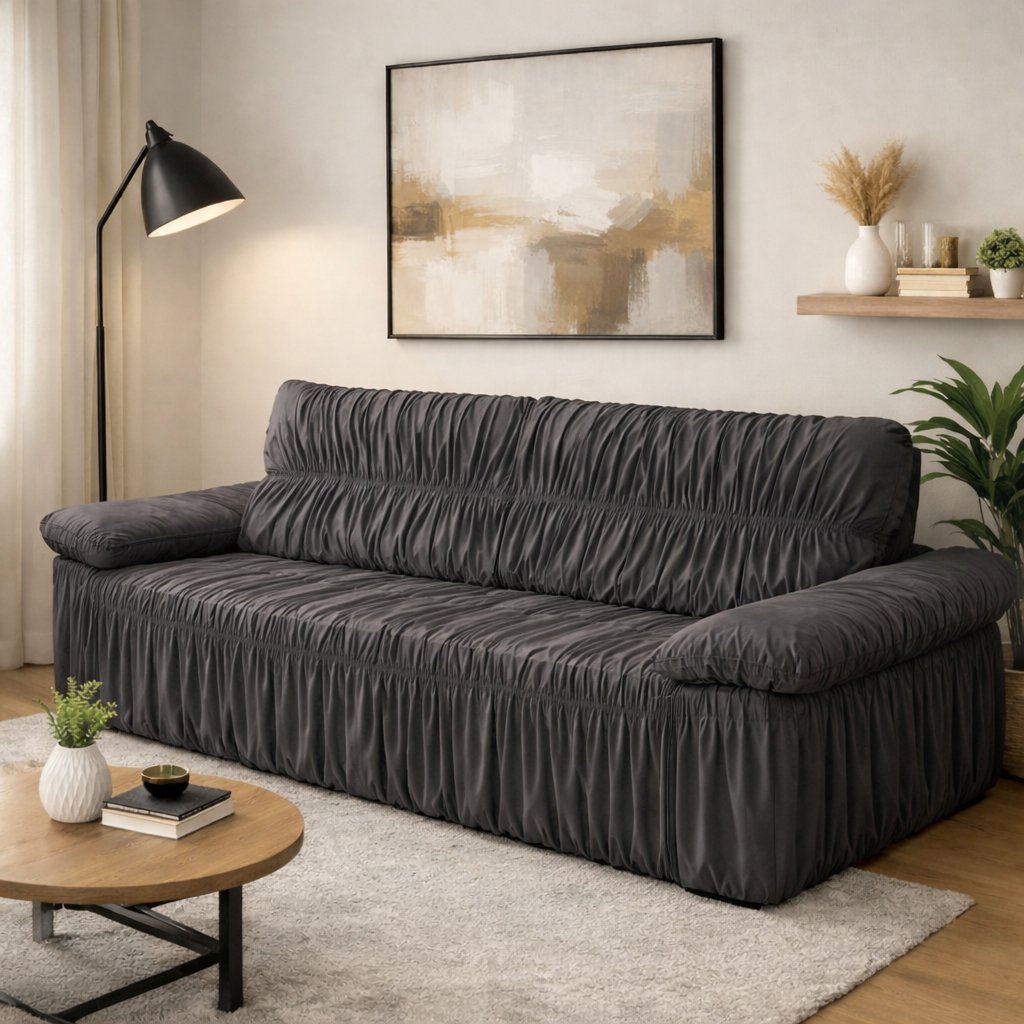 Capa Sofa Retratil 4 Lugares Malha Gel 21 Elasticos Ajustável