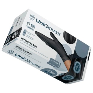 Luva De Procedimento Nitrilo Black Premium Com 100 Unidades UniGloves em Oferta na Shopee