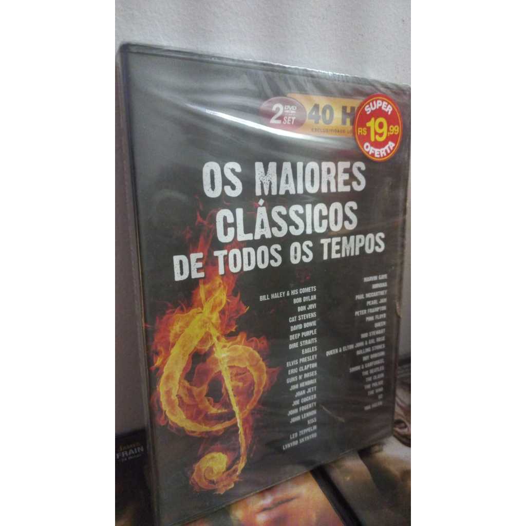 DVD Os Maiores clássicos  De Todos Os Tempos 40 Hits -Queen Eagles Kiss Van Halen U2 The who nirvana dire str