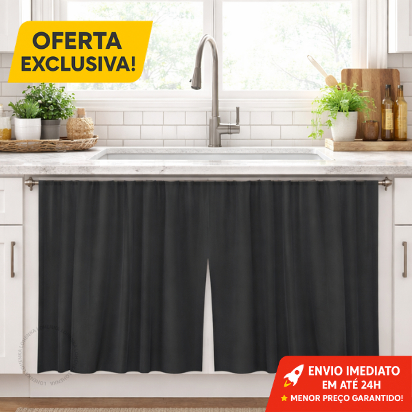 Cortina para Pia de Cozinha 100% PVC Impermeável Antimofo Fácil de Limpar 138x80cm em Oferta na Shopee