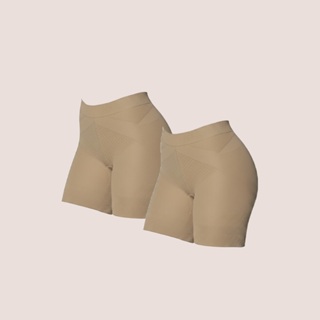 Kit 2 Shorts Selene Com Efeito Modelador Em Elastano Sem Costuras Laterais Basicos Em Poliamida em Oferta na Shopee