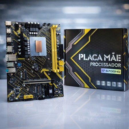 Placa-Mãe B250 com Processador i7-6700HQ Integrado | Dual HDMI | Ideal para Setup Gamer