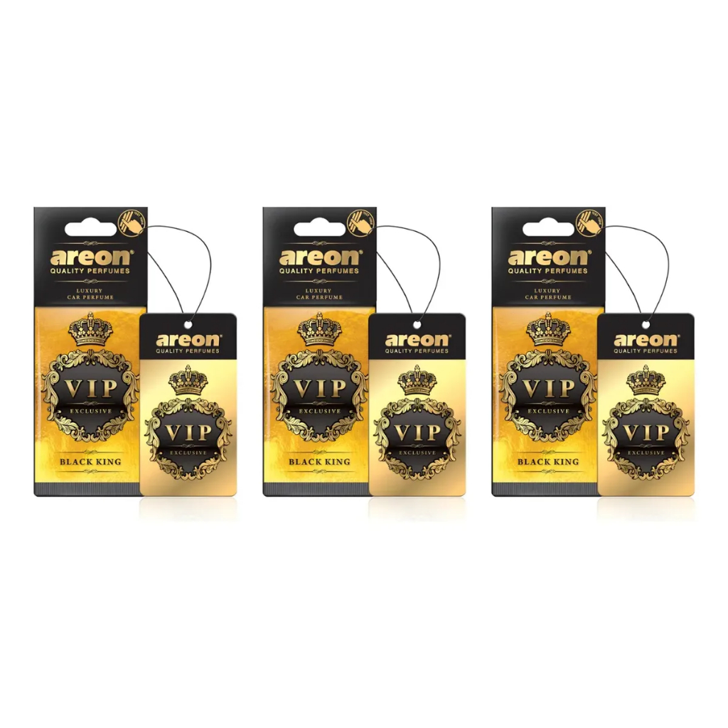 Kit De 3 Aromatizante Cheirinho Automotivo Papel Mon Areon Fragrância Vip Black King