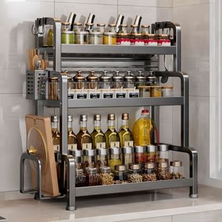 Haosin Organizador Rack de Temperos para Cozinha 2 ou 3 Andares Aço Reforçado p/ Temperos Utensílios e Facas em Oferta na Shopee