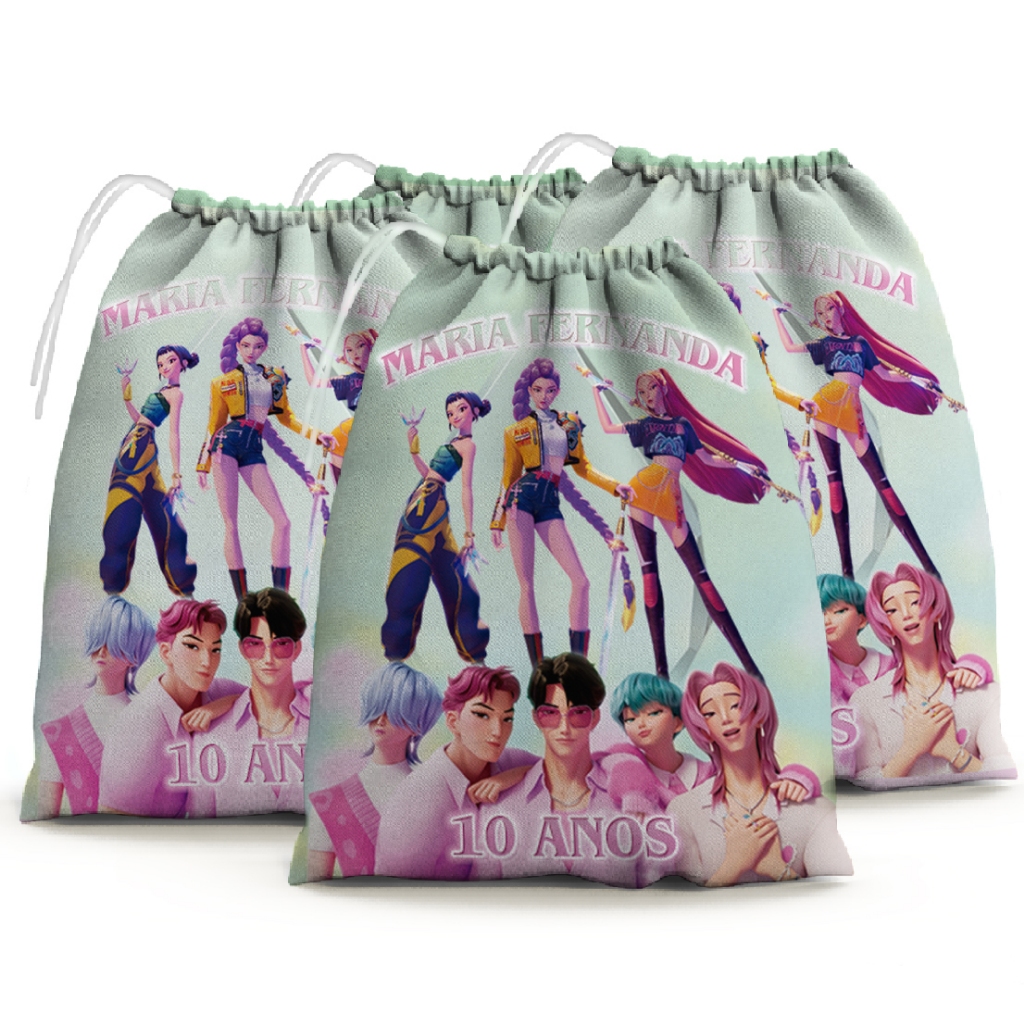 Kit 40 Sacolinhas Surpresa Personalizadas 15x20 | Lembrancinha Infantil Nome e Idade