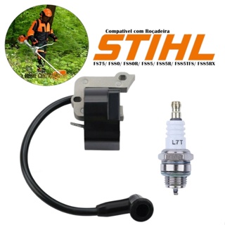 Bobina Modulo De Ignição + Vela Para Roçadeiras Stihl Fs75 Fs80 Fs85 em Oferta na Shopee