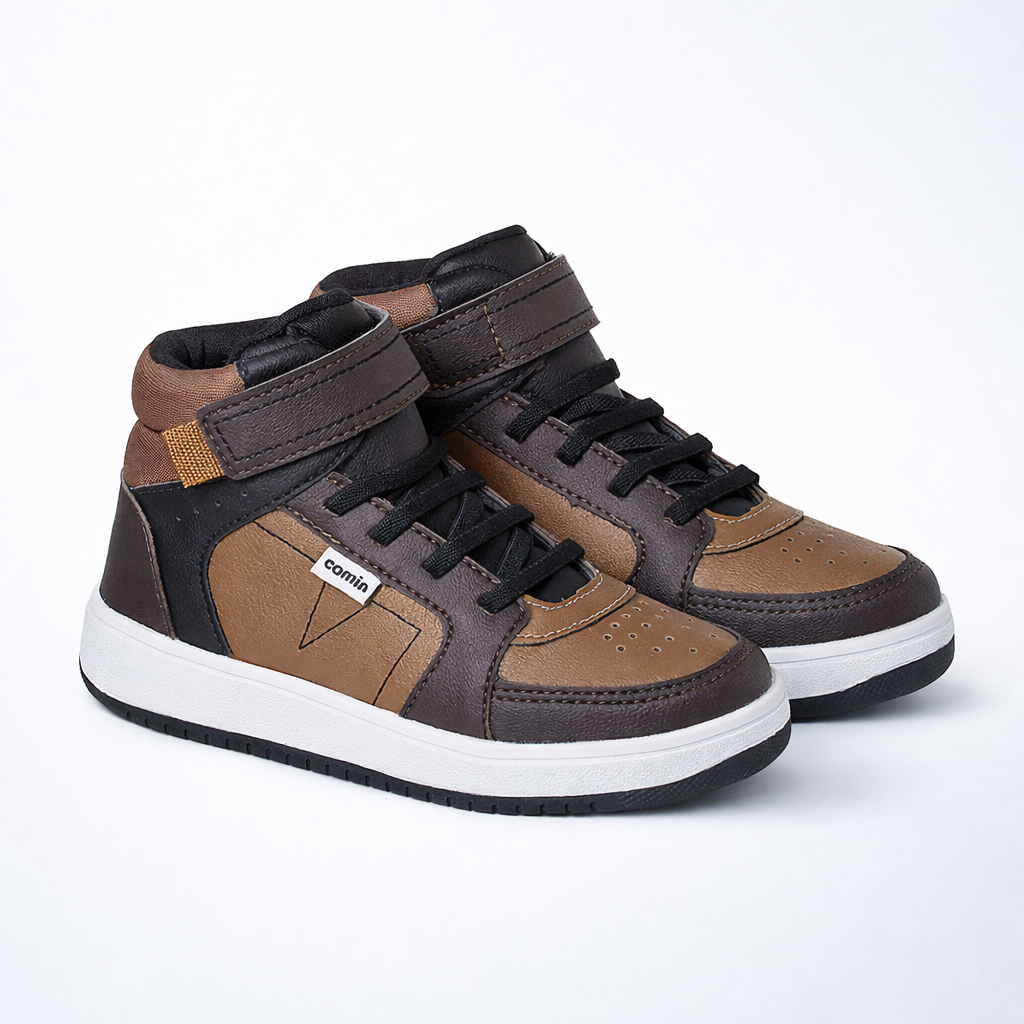 Tênis Infantil Menino Cano Alto Botinha Masculino Velcro Confortável Antiderrapante Original Camin