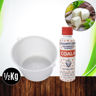 Forma de Queijos 500g (Especial e reforçada) + Coalho Coala 200ml Coagulante Queijo BELA VISTA em Oferta na Shopee