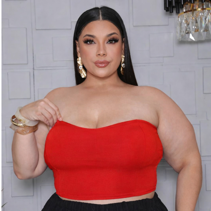 Corselet Cropped Tomara Que Caia Suplex Plus Size Com Bojo Forro Duplo Estruturado Modelador Top Faixa Elegante G GG G1 em Oferta na Shopee