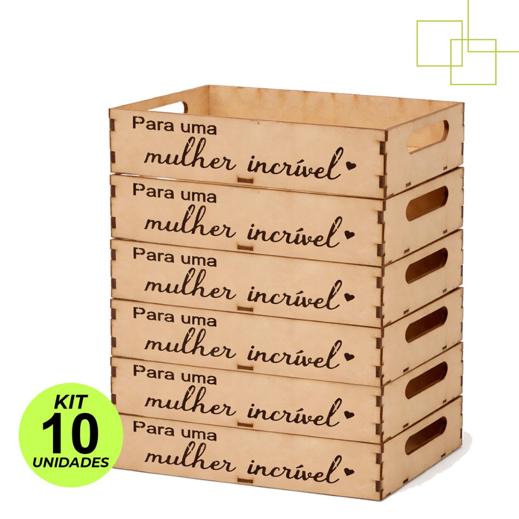 10 Bandejinhas Para Uma Mulher Incrível Perfeita Montar Cestas Kits Presente MDF 20x15x6