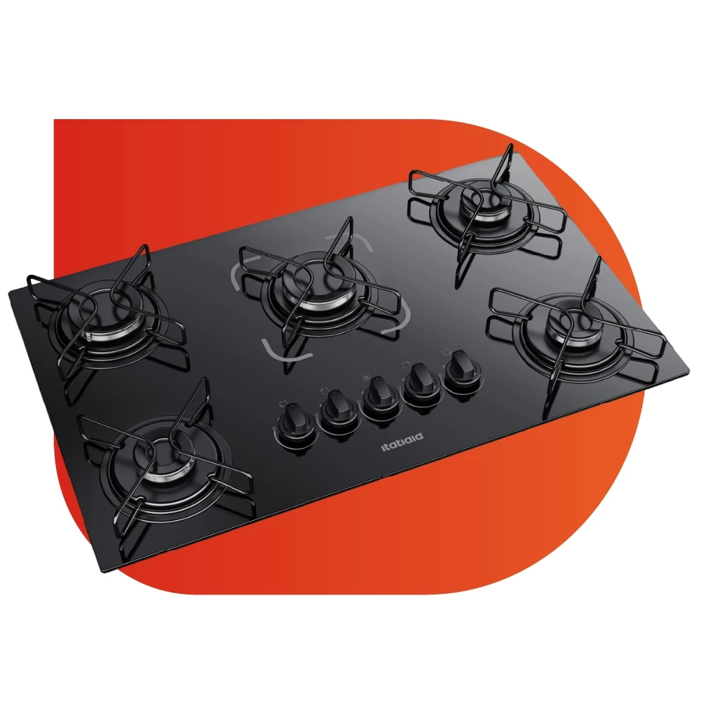 Cooktop Itatiaia Essencial 5 Bocas Preto a Gas Bivolt