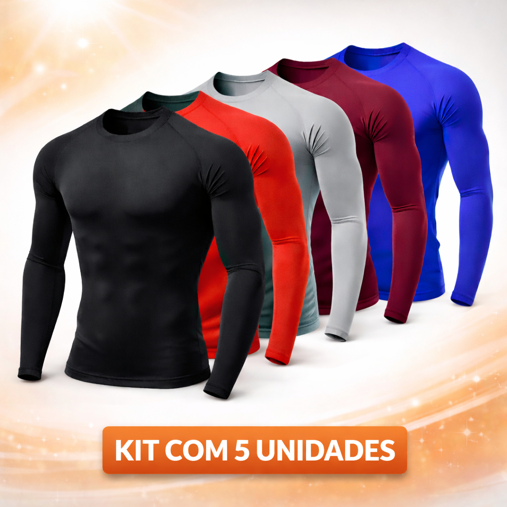 Kit 5 Camiseta UV Segunda Pele Proteção Solar Uv50 Praia Verão Cores Sortidas em Oferta na Shopee