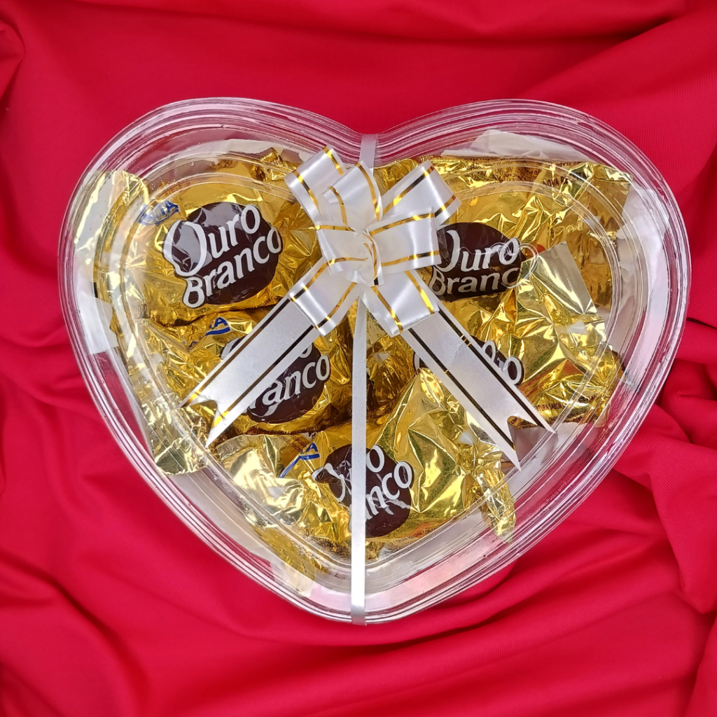 Coração Presente: 5 Bombons Ouro Branco - Páscoa/Dia das Mães/Dia dos Namorados/Mimo em Oferta na Shopee