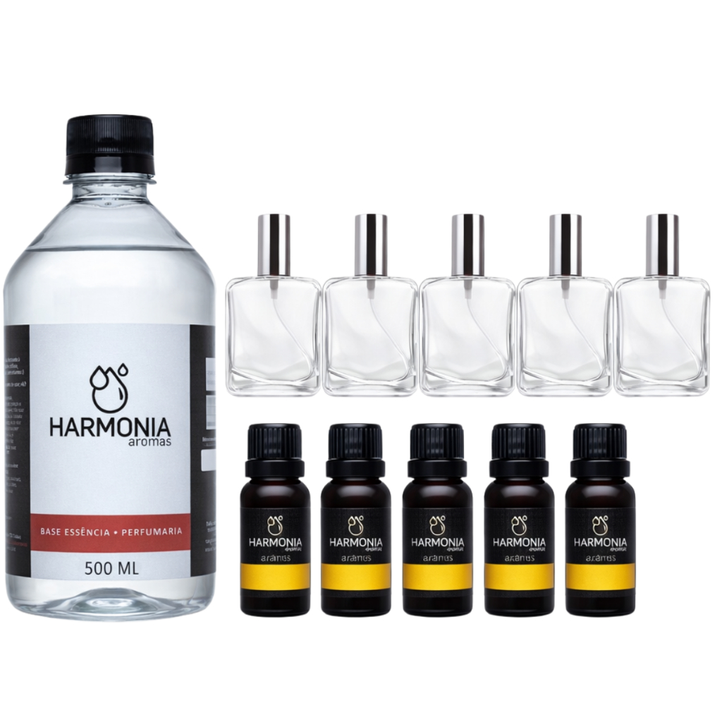 Kit Para Perfumaria Fina Base De Perfume 500ml Essência Perfume Frasco Prisma Valvula Prime Luxo