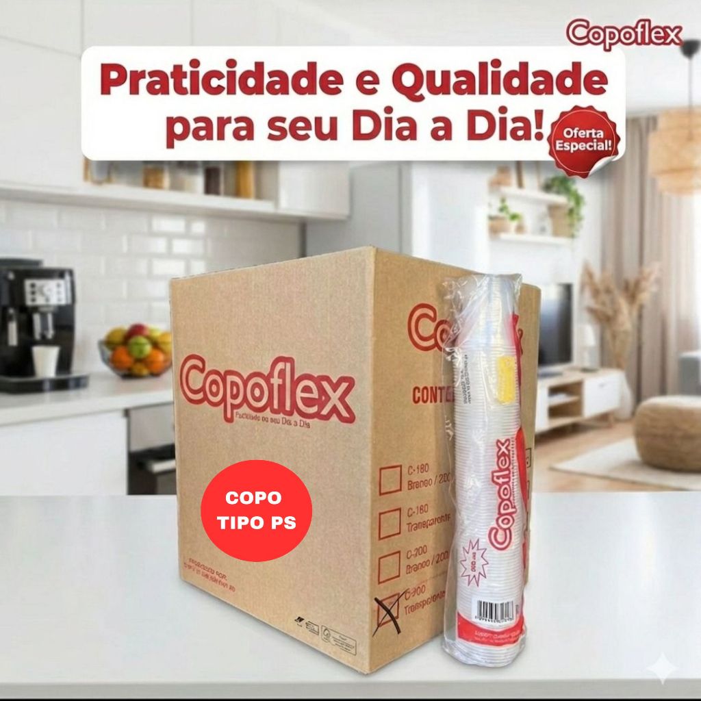 Copo Descartável 200ml - Escolha a Quantidade (100 a 400 Unidades) - Resistente