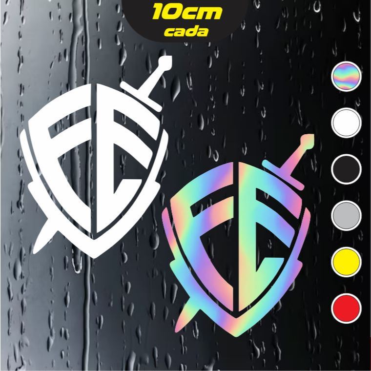 2x Adesivos Escudo da fé - espada e escudo da fé - Adesivo religioso - Holográfico - 10x7,5cm cada