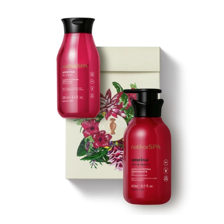 Presente Nativa Spa Ameixa O Boticário - Hidratante Corporal + Sabonete Liquido ( Acompanha Caixa Presente)